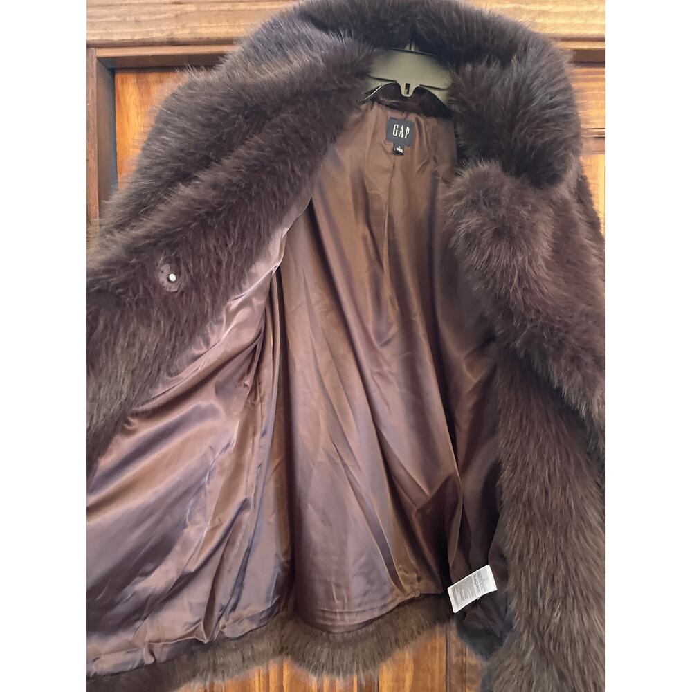 GAP FAUX FUR JACKET SMALL - Picture 9 of 10